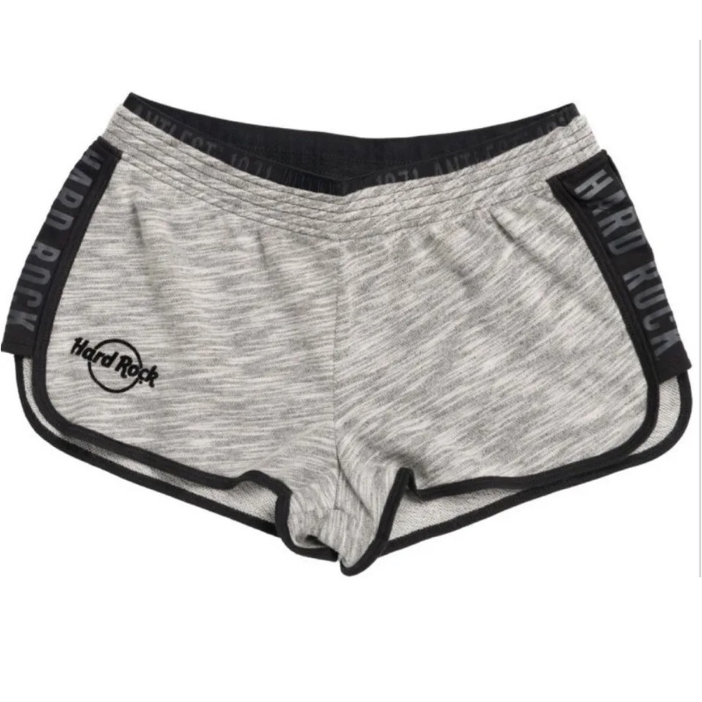 HARD ROCK Women’s Active Side Panel Shorts, Gray & Black, Large, New With Tags!